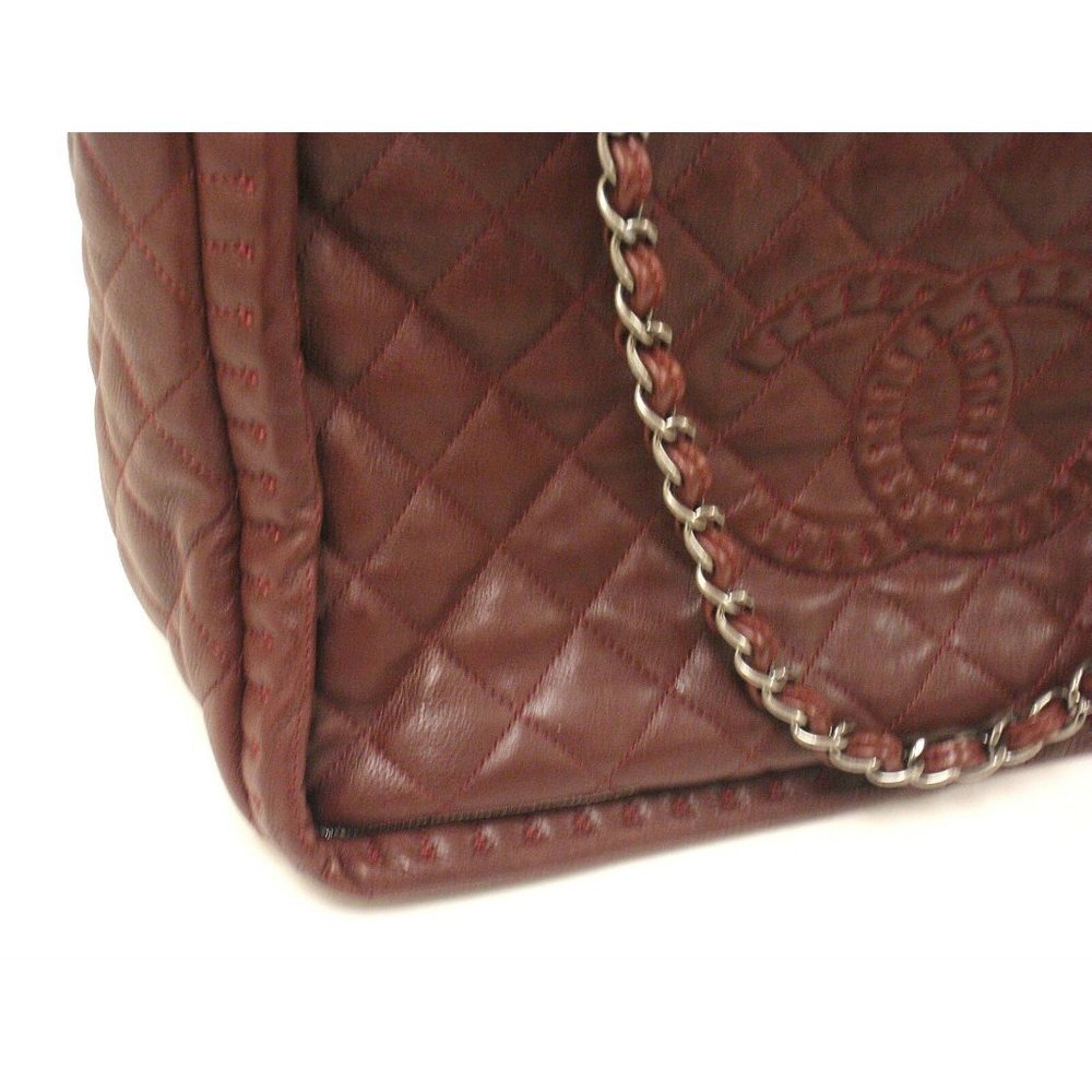 Authentic 2012 Chanel Istanbul Soft Caviar Tote Burgundy Leather Handbag - Picture 7 of 12
